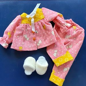 10-11″ Pink & Gold Scottie PJs w/Slippers – Dumpling, Lati Lime,