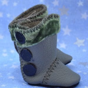 Velvet & Leather Bleuette/Lissy Boots – Mushroom 40mm x 20mm