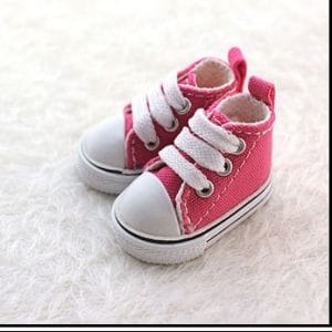 JS097 Canvas Sneakers (Dark Pink/Rose Red) 38mm x 19mm; 1.5″ x .