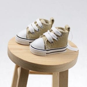JS097 Canvas Sneakers (Khaki/Tan)  38mm x 19mm; 1.5″ x .75″
