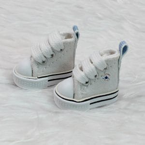 JS097 Canvas Sneakers (White) 38mm x 19mm; 1.5″ x .75″