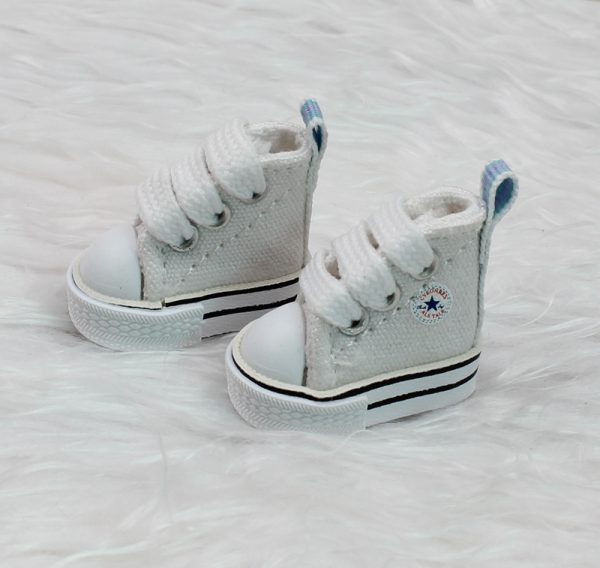 JS097 Canvas Sneakers (White) 38mm x 19mm; 1.5" x .75"