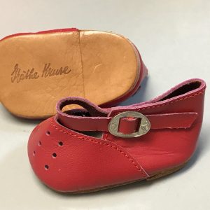 Red All Leather Mary Jane Shoes 2-3/4 (L) x 1-1/2″ (W)