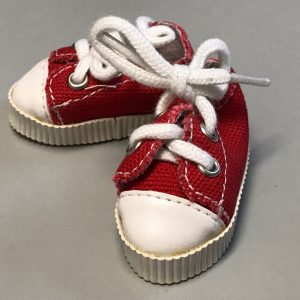 Kathe Kruse: Red Canvas Sneakers 2″ L x 1″ W