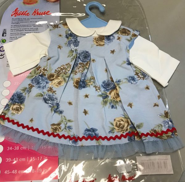 Kathe Kruse: Blue Rose Dress 15-17" (38-43cm) Babypuppen