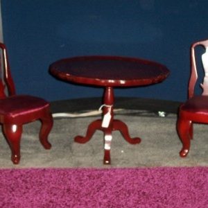 Furniture: Round Wood Table (Fits 18-22″ Dolls)