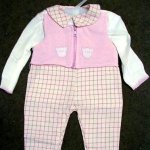 Pink and Cream One Piece Romper with Vest