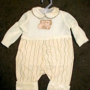 Cream One Piece Romper with Sleeping Bears – 20″