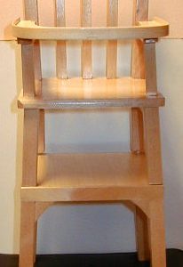 Furniture: Wood High chair for 10″ – 12″ dolls