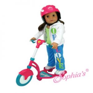Doll Scooter & Helmet Set (For 18″ American Girl Dolls)