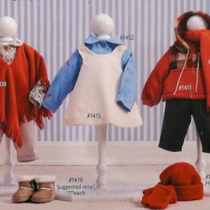 Orange Fleece Hat, Mittens & Scarf Set – 21″ Baby Doll OO