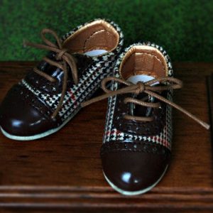 Lo-K-Br Brown Houndstooth Shoes (SoulKids/MSD)