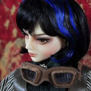 LW-375 Cristy Stone Steampunk Black w/Blue Bob Wig LE40 (SD Size