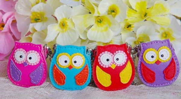Ylang Garden Lucky Owl Leather Bag (Purple) 1/8