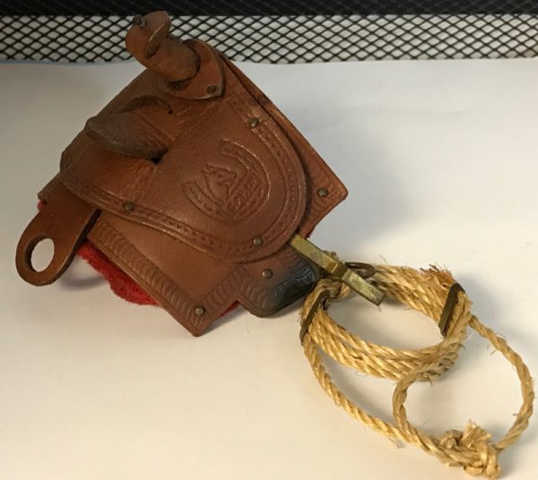 Leather Saddle with Rope (Dark Tan) Extra Small