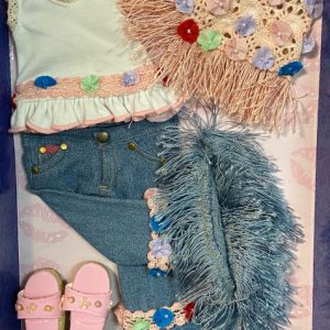 Marie Osmond Lipstik Crochet Swirls Outfit (For 15″ Dolls)
