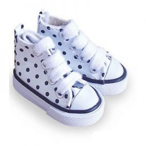 M6004-10PU White Patent Polkadot Hi-Top Sneakers (Yo-SD)