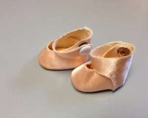 Pink Satin Ankle Strap Shoes 8″