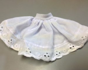 White Cotton Half Slip with Eyelet Trim 8″