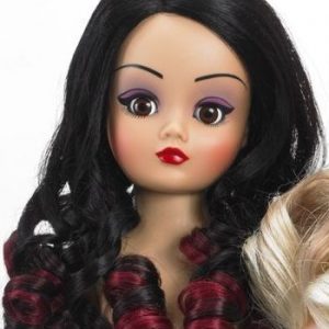9-10″ Cissy Wig  (24cm) – Long Raven with burgundy wig