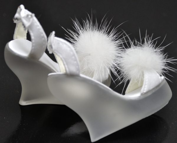 Lucite Boudoir Shoes w/satin rhinestone bows - SD