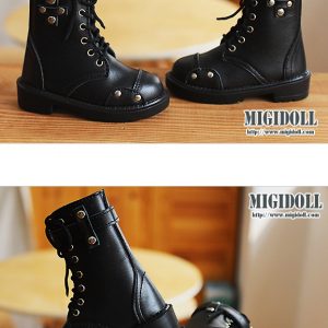 MigiDoll Belted Buckle Boots (Black) MSD Size