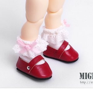 Red Mary Jane Shoes 25mm (Fits C-Lovely Baby/Tiny Betsy/Etc)