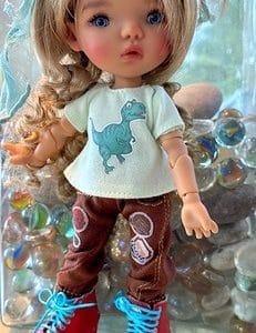 Roller Skates (Vintage Red) Lati Yellow/Blythe/Momoko/Etc