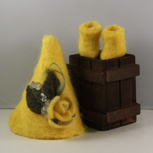 Wool Felt Hat & Boots (Yellow) Fits Lati Yellow/Pukifee
