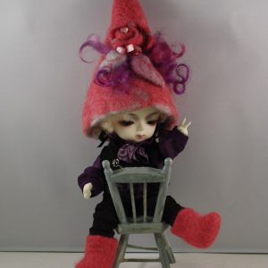Wool Felt Hat & Boots (Dark Pink) Fits Lati Yellow/Pukifee