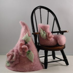 Wool Felt Hat & Boots (Purple/Pink) Fits Yo-SD