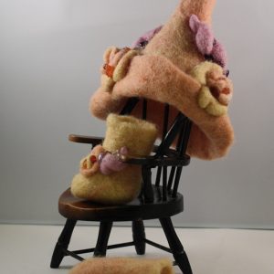 Wool Felt Hat & Boots (Orange/Yellow) Fits Yo-SD