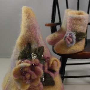 Wool Felt Hat & Boots (Yellow/Purple) Fits Yo-SD