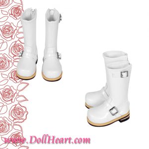 MS-235 MSD Shoes:  White Riding Style Boots