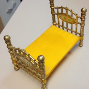 Mattel Vintage The Littles Victorian Dollhouse Brass Bed