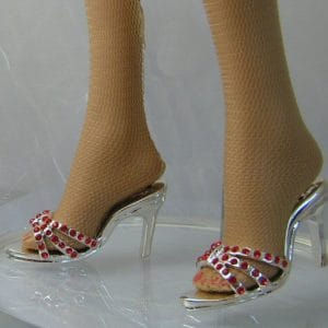 Triple Strap Red Crystal Sandals (Fits 16″ Fashion Dolls)