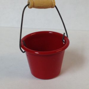 Miniature Red Pail 3-1/4″ x 1″
