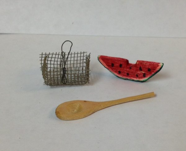 Miniature Wire Basket/Spoon/Watermelon Set