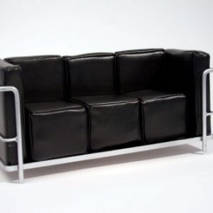 Furniture: Urban Environment Modern Sofa (Black) For 12″ Dolls
