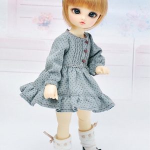 Nomyens Gray Dot Dress Set (10″/Yo-SD/Lati Lime)