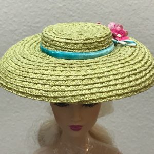 OOAK Natural Raffia Straw Vintage Style Hat (Fits 16″ Fashion Do
