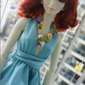 Jewelry: Lilac Roses Necklace 6.5″ long for fashion dolls, bjd