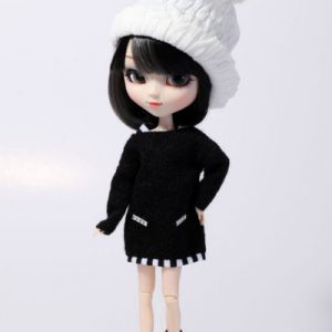 Pullip Outfit – Black Knit Dress & Hat
