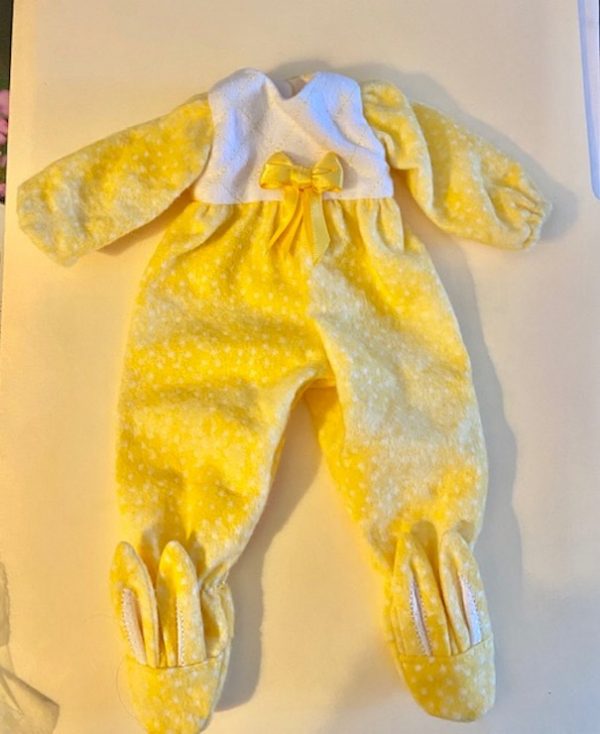 10"-11"  Yellow Bunny Footed Pajamas 10" Lati Lime/YoSD/Meadowdo
