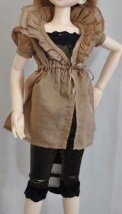 Boneka Brown Ruffled Tunic Top  43cm (MSD)