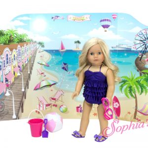 Beach & Runway Reversible Playscene (For 18″ Dolls)