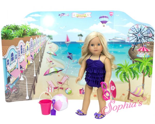 Beach & Runway Reversible Playscene (For 18" Dolls)