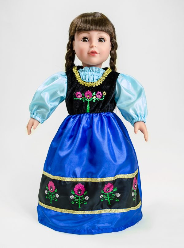 Little Adventures Frozen Scandinavian Princess Doll Dress (For 18" American Girl)