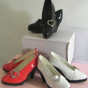 Black Patent Pumps w/Rhinestone Heart (SD Size)
