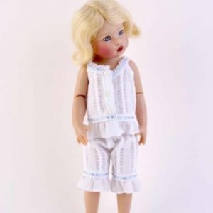 RA0027A Sleeveless White Pajama Set for Riley & Friends (7.5″)